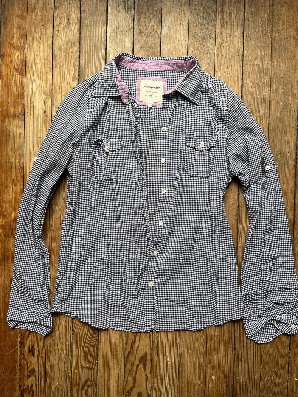 Heritage 1981 Blue and White Plaid Button Up Shirt